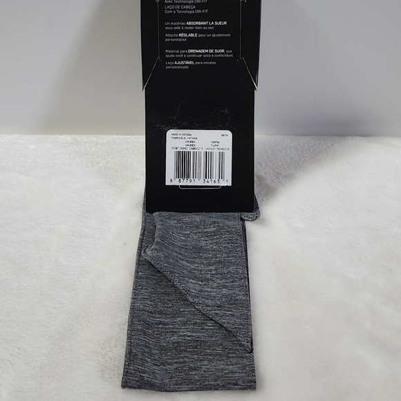Nwt Nike Dry Dri-Fit Heathered Gray Head Tie Unisex - Picture 7 of 10